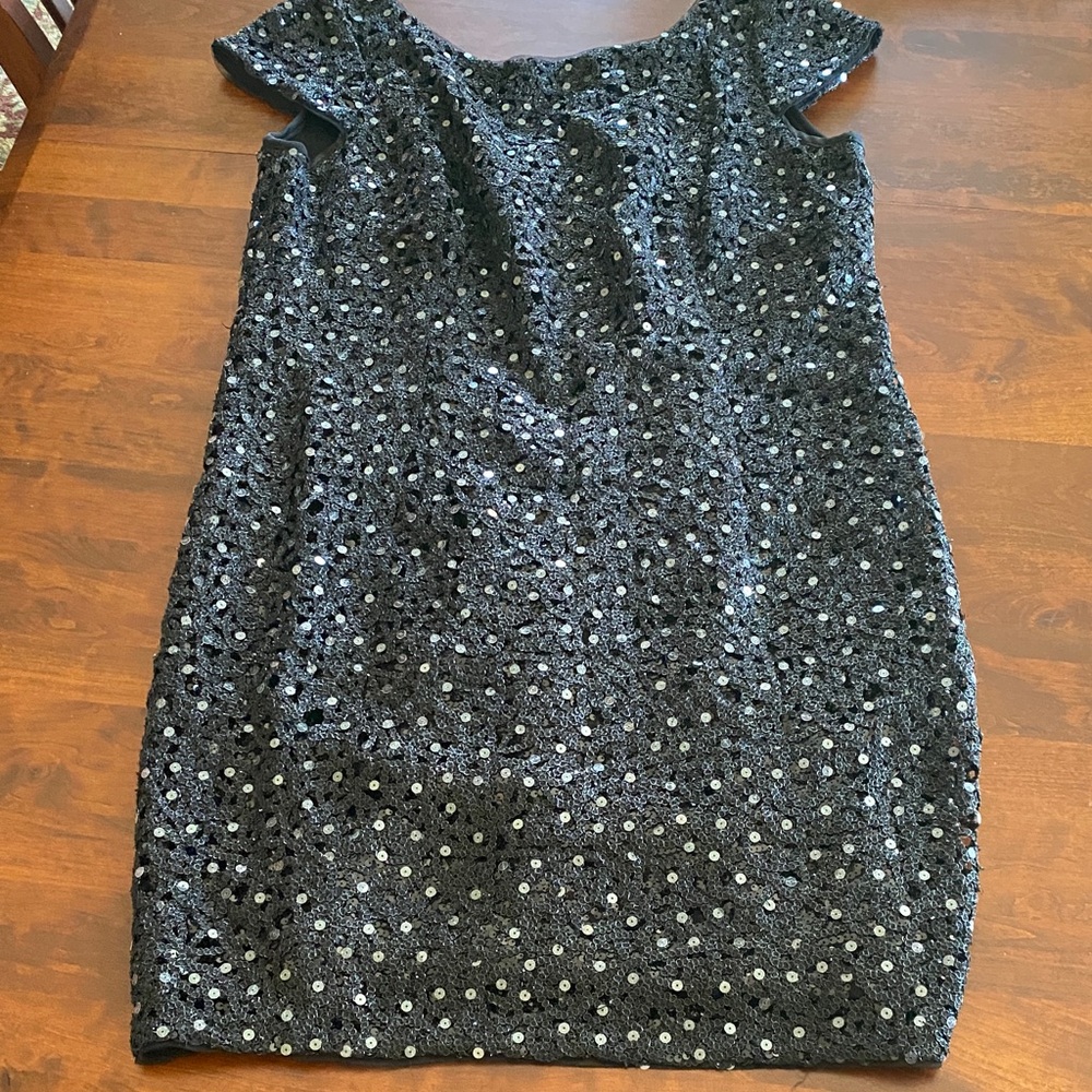 🔥Bundle 3 for $50🔥 Adrianna Papell Black Sequin Cap Sleeve Shift Dress PLUS SIZE - Picture 4 of 8
